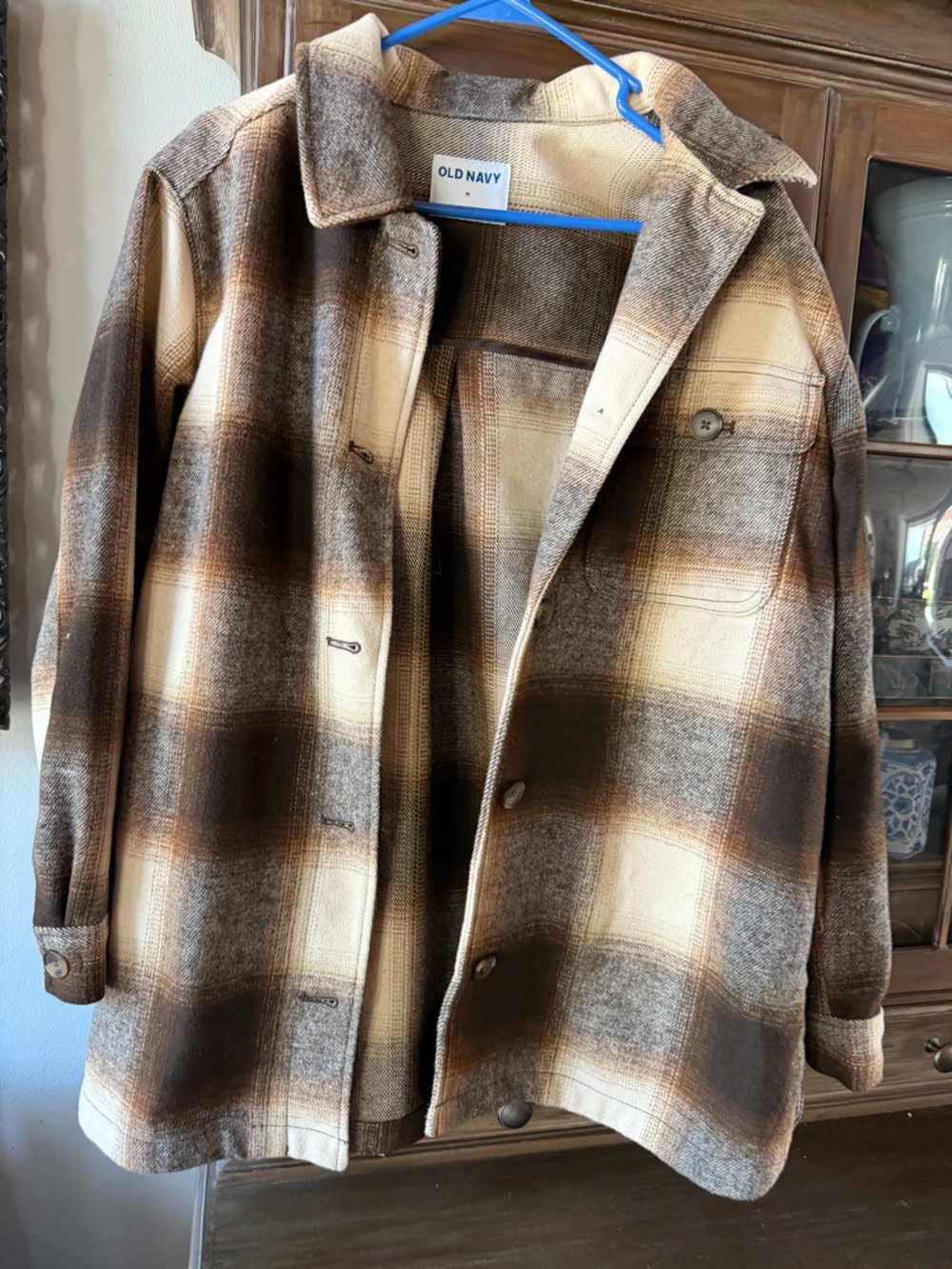 Old Navy Tan Plaid Jacket